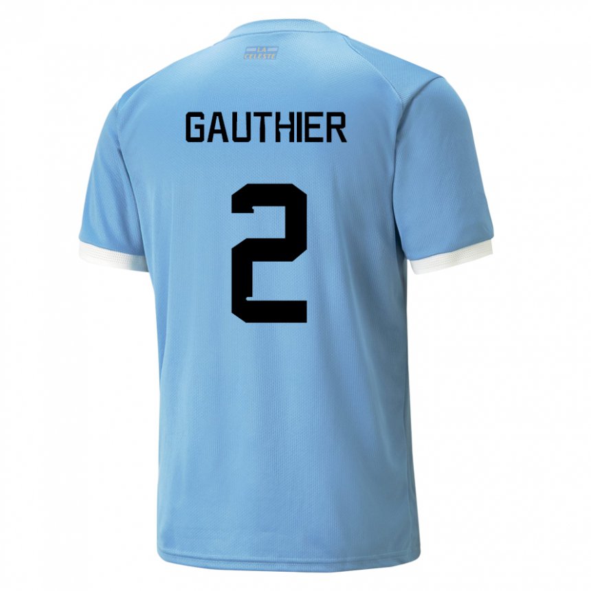 Bambino Maglia Uruguay Valentin Gauthier #2 Blu Kit Gara Home 22-24 Maglietta