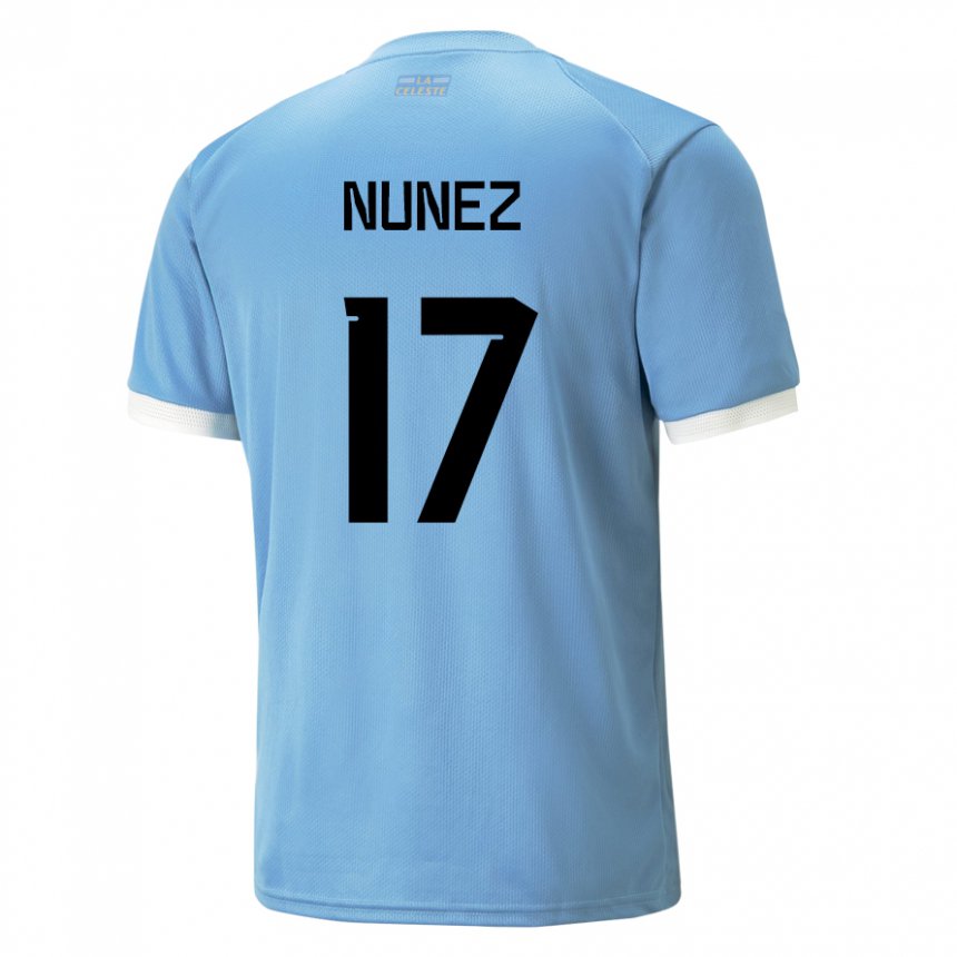 Bambino Maglia Uruguay Facundo Nunez #17 Blu Kit Gara Home 22-24 Maglietta