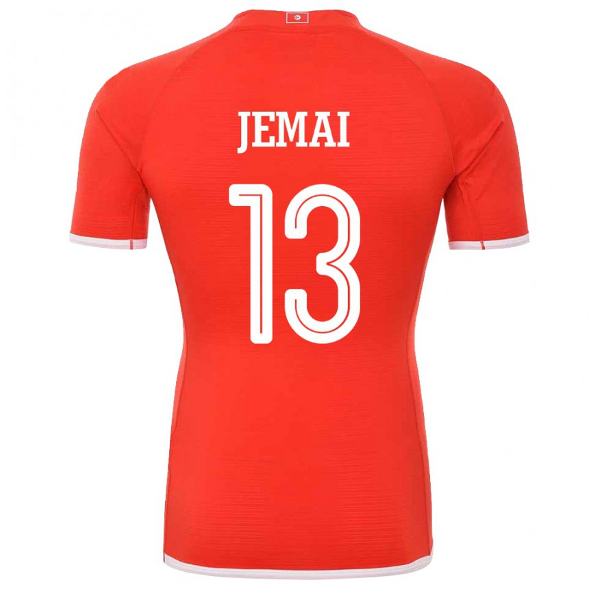 Bambino Maglia Tunisia Yasmine Jemai #13 Rosso Kit Gara Home 22-24 Maglietta