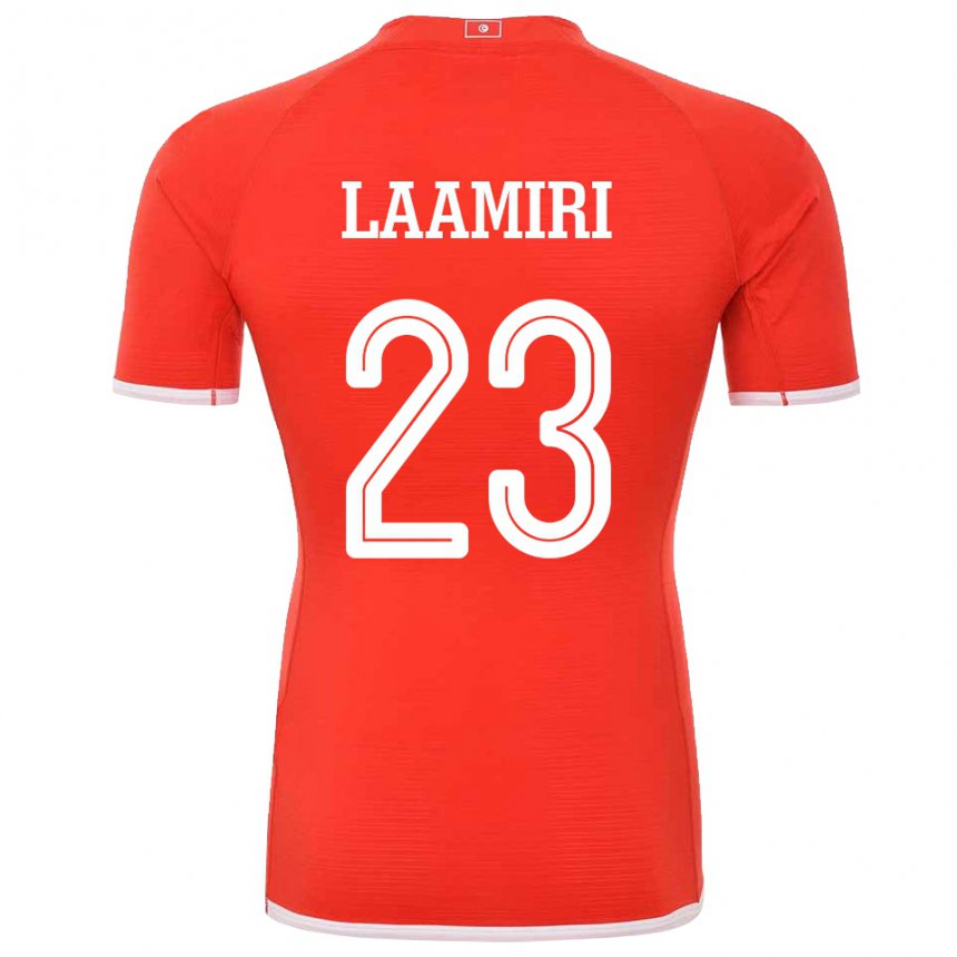 Bambino Maglia Tunisia Soumaya Laamiri #23 Rosso Kit Gara Home 22-24 Maglietta