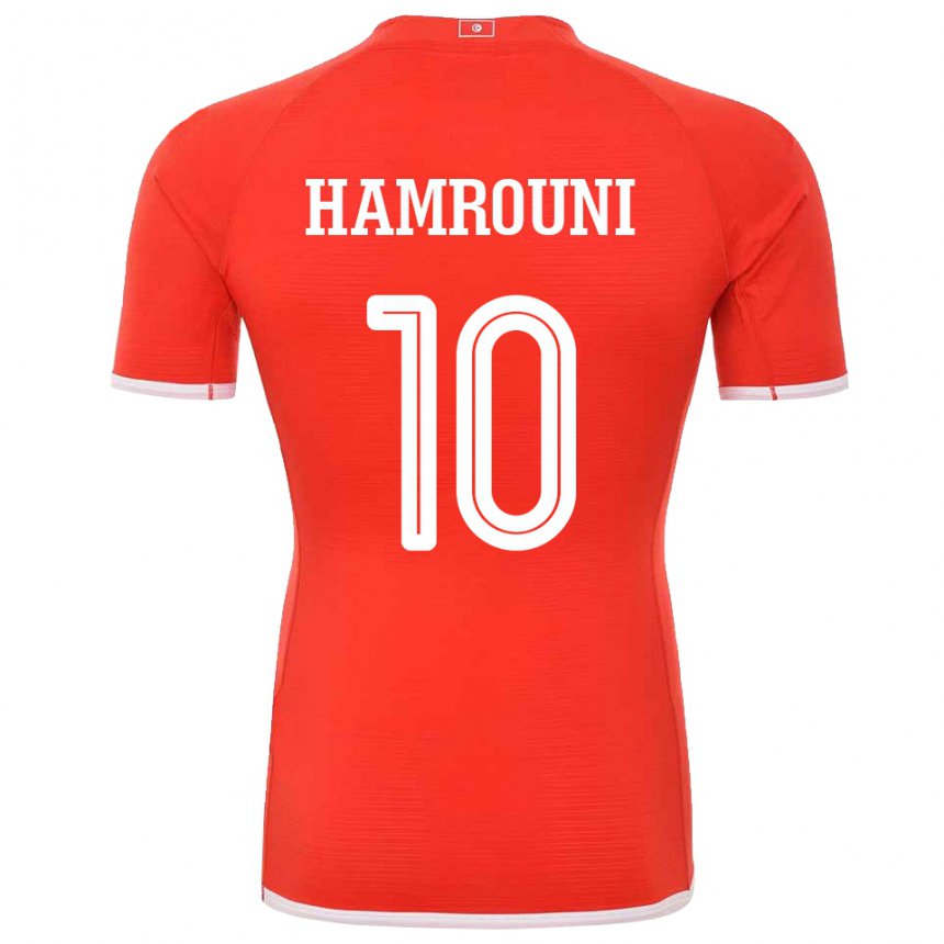 Bambino Maglia Tunisia Rayen Hamrouni #10 Rosso Kit Gara Home 22-24 Maglietta