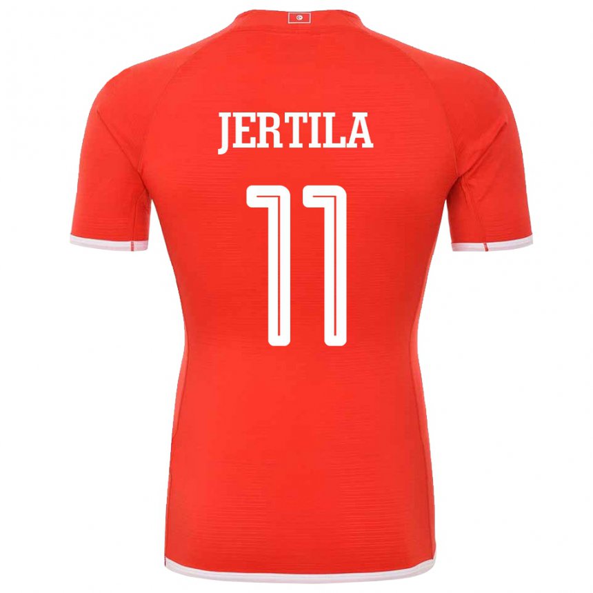 Bambino Maglia Tunisia Hedi Jertila #11 Rosso Kit Gara Home 22-24 Maglietta