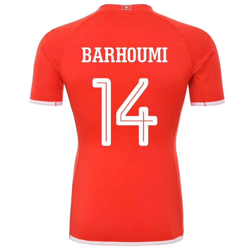 Bambino Maglia Tunisia Salah Barhoumi #14 Rosso Kit Gara Home 22-24 Maglietta