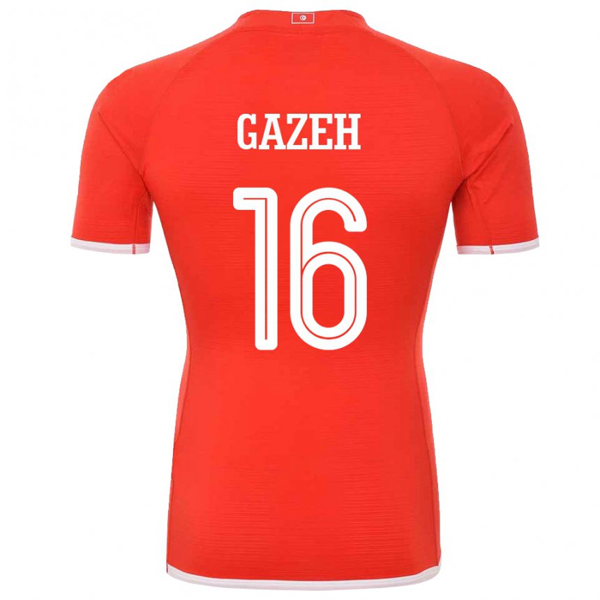 Bambino Maglia Tunisia Raed Gazeh #16 Rosso Kit Gara Home 22-24 Maglietta