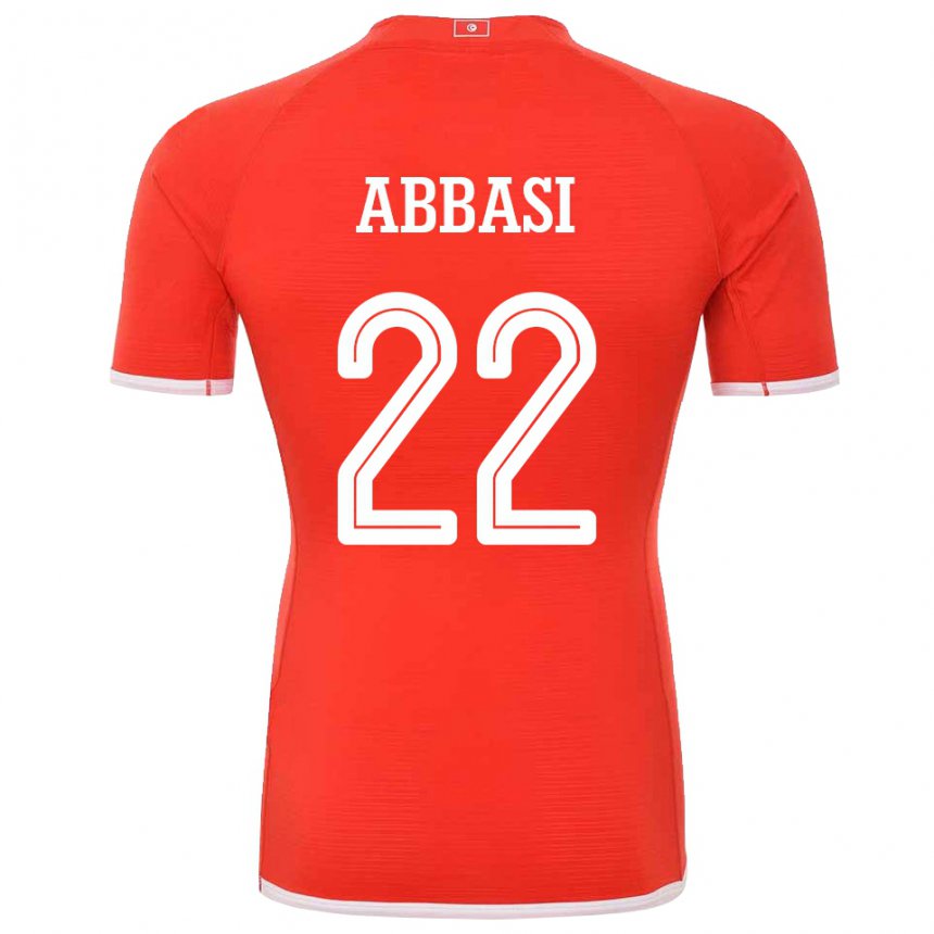 Bambino Maglia Tunisia Bechir Abbasi #22 Rosso Kit Gara Home 22-24 Maglietta