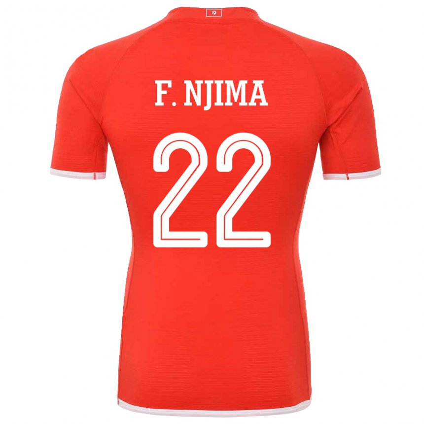 Bambino Maglia Tunisia Firas Ben Njima #22 Rosso Kit Gara Home 22-24 Maglietta