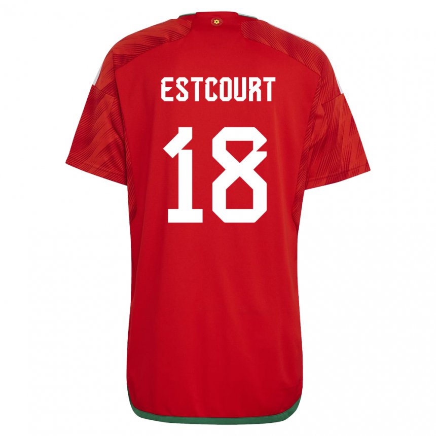 Bambino Maglia Galles Charlie Estcourt #18 Rosso Kit Gara Home 22-24 Maglietta