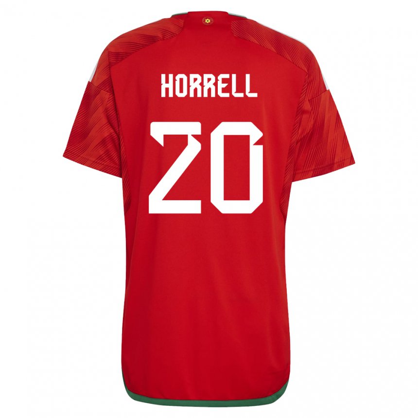 Bambino Maglia Galles Grace Horrell #20 Rosso Kit Gara Home 22-24 Maglietta