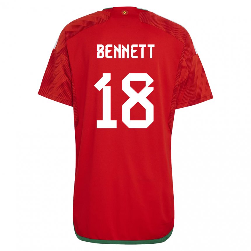 Bambino Maglia Galles Murphy Bennett #18 Rosso Kit Gara Home 22-24 Maglietta