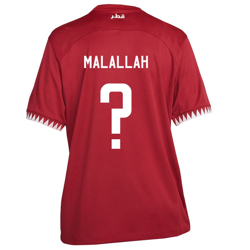 Bambino Maglia Qatar Ali Malallah #0 Marrone Kit Gara Home 22-24 Maglietta