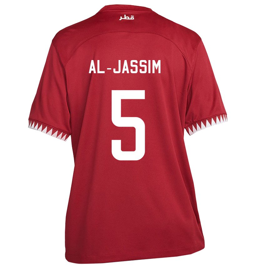 Bambino Maglia Qatar Dana Al Jassim #5 Marrone Kit Gara Home 22-24 Maglietta