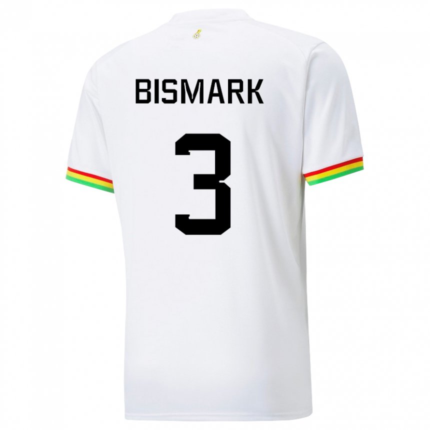 Bambino Maglia Ghana Anim Bismark #3 Bianco Kit Gara Home 22-24 Maglietta
