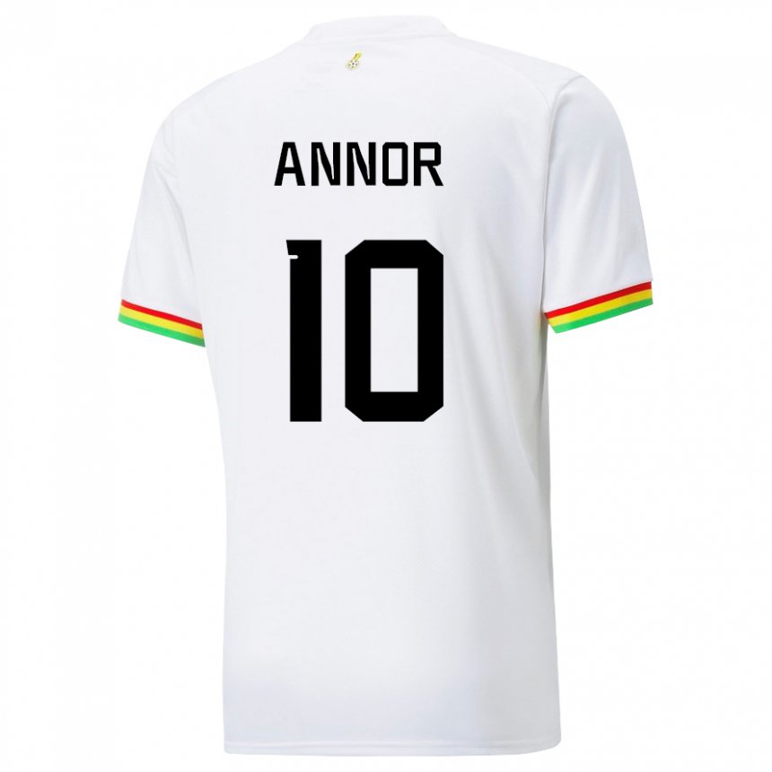 Bambino Maglia Ghana Emmanuel Annor #10 Bianco Kit Gara Home 22-24 Maglietta