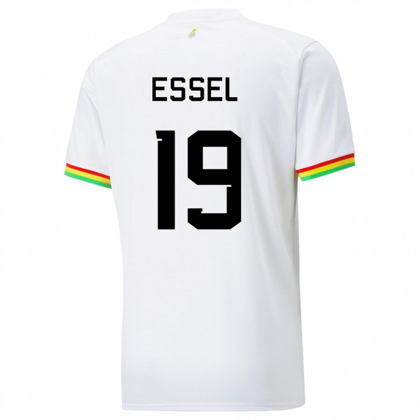 Bambino Maglia Ghana Aaron Essel #19 Bianco Kit Gara Home 22-24 Maglietta