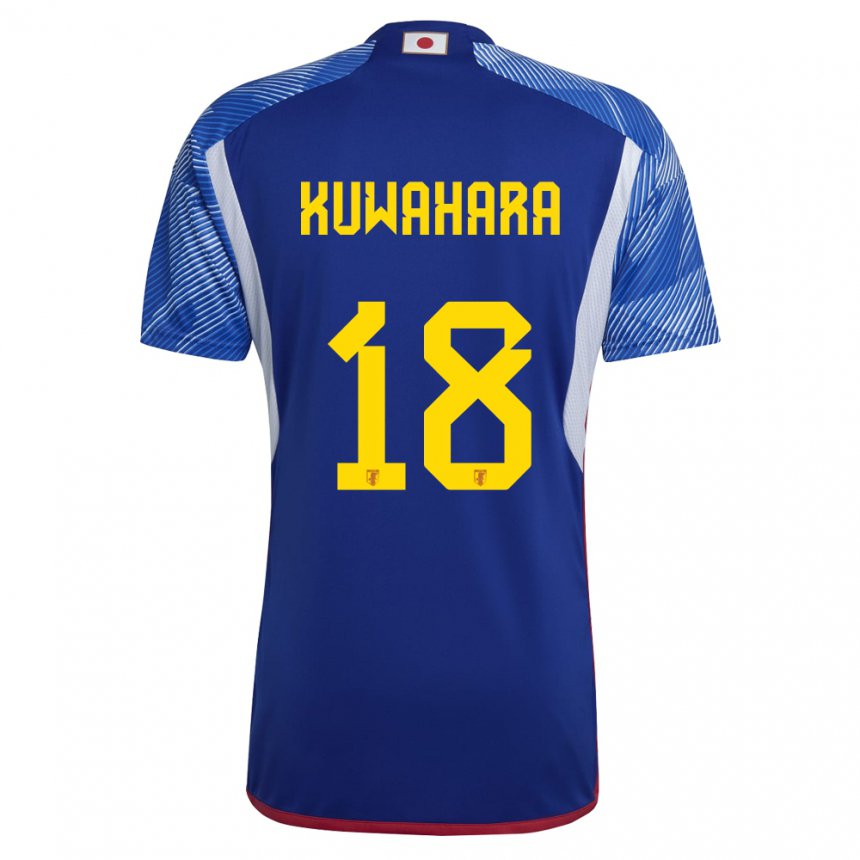 Bambino Maglia Giappone Rikuto Kuwahara #18 Blu Reale Kit Gara Home 22-24 Maglietta