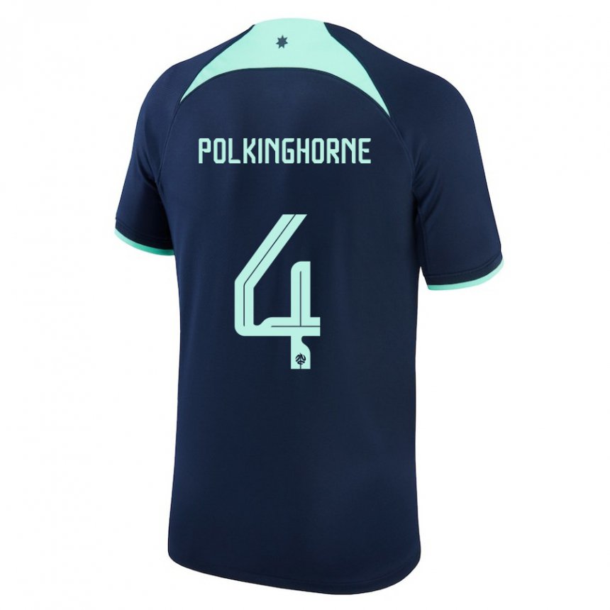 Bambino Maglia Australia Clare Polkinghorne #4 Blu Scuro Kit Gara Away 22-24 Maglietta