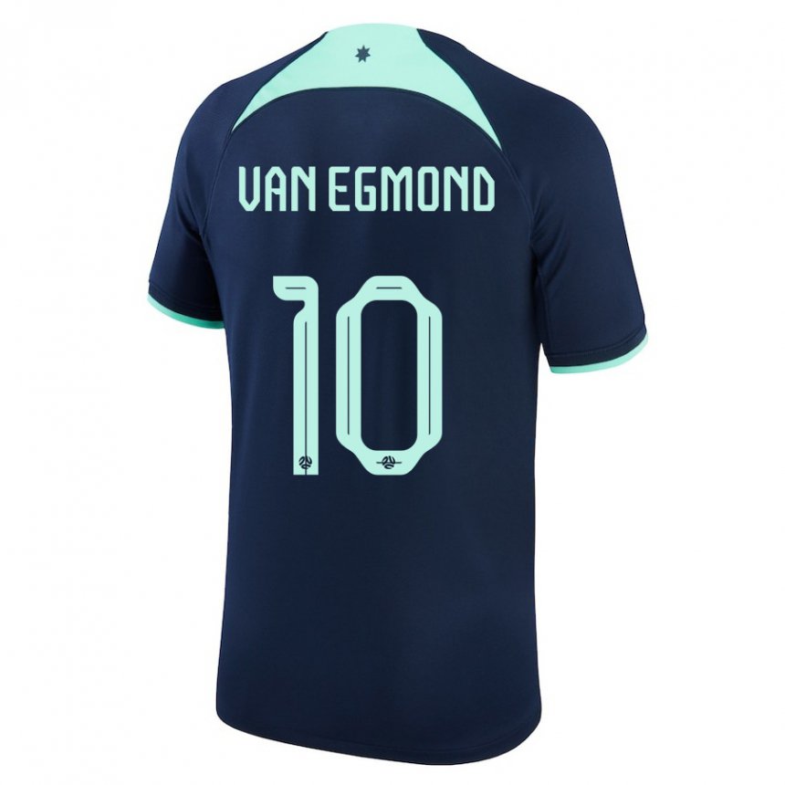 Bambino Maglia Australia Emily Van Egmond #10 Blu Scuro Kit Gara Away 22-24 Maglietta