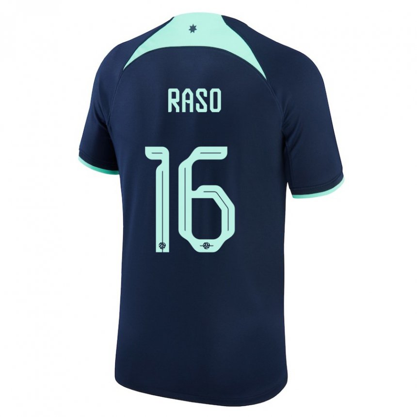 Bambino Maglia Australia Hayley Raso #16 Blu Scuro Kit Gara Away 22-24 Maglietta