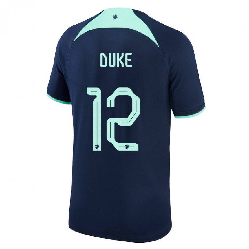 Bambino Maglia Australia Mitch Duke #12 Blu Scuro Kit Gara Away 22-24 Maglietta