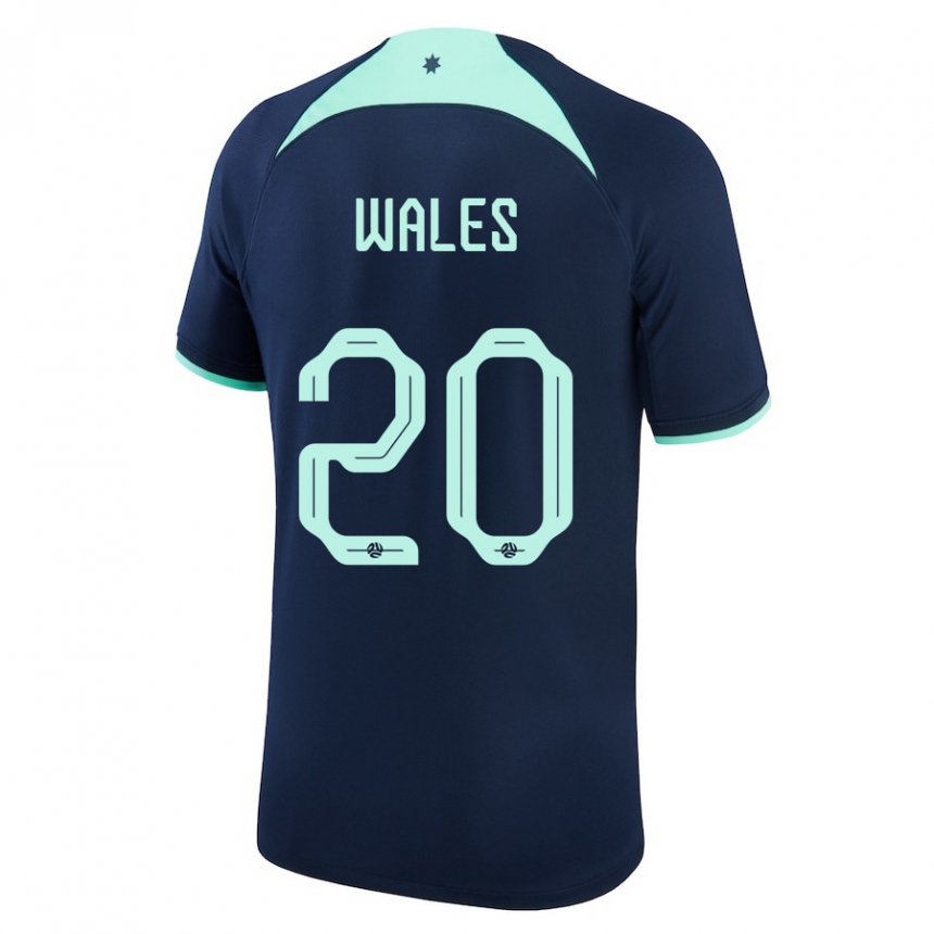 Bambino Maglia Australia Lachlan Wales #20 Blu Scuro Kit Gara Away 22-24 Maglietta