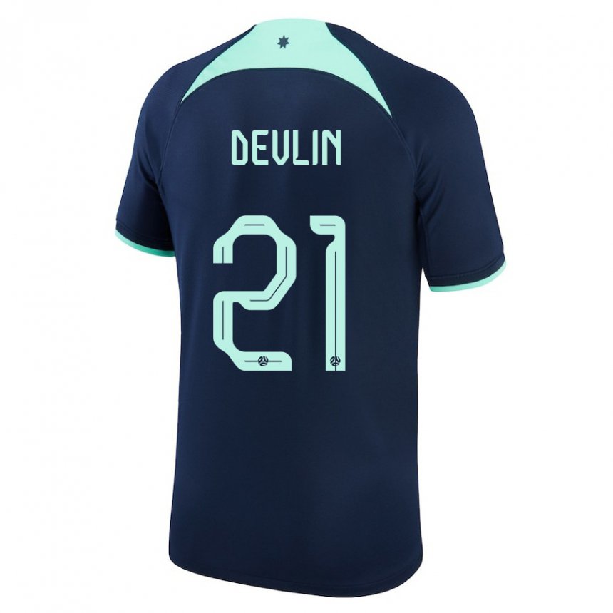 Bambino Maglia Australia Cameron Devlin #21 Blu Scuro Kit Gara Away 22-24 Maglietta