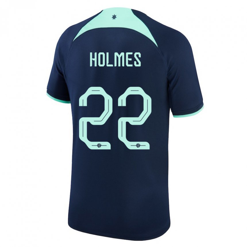 Bambino Maglia Australia Jordan Holmes #22 Blu Scuro Kit Gara Away 22-24 Maglietta