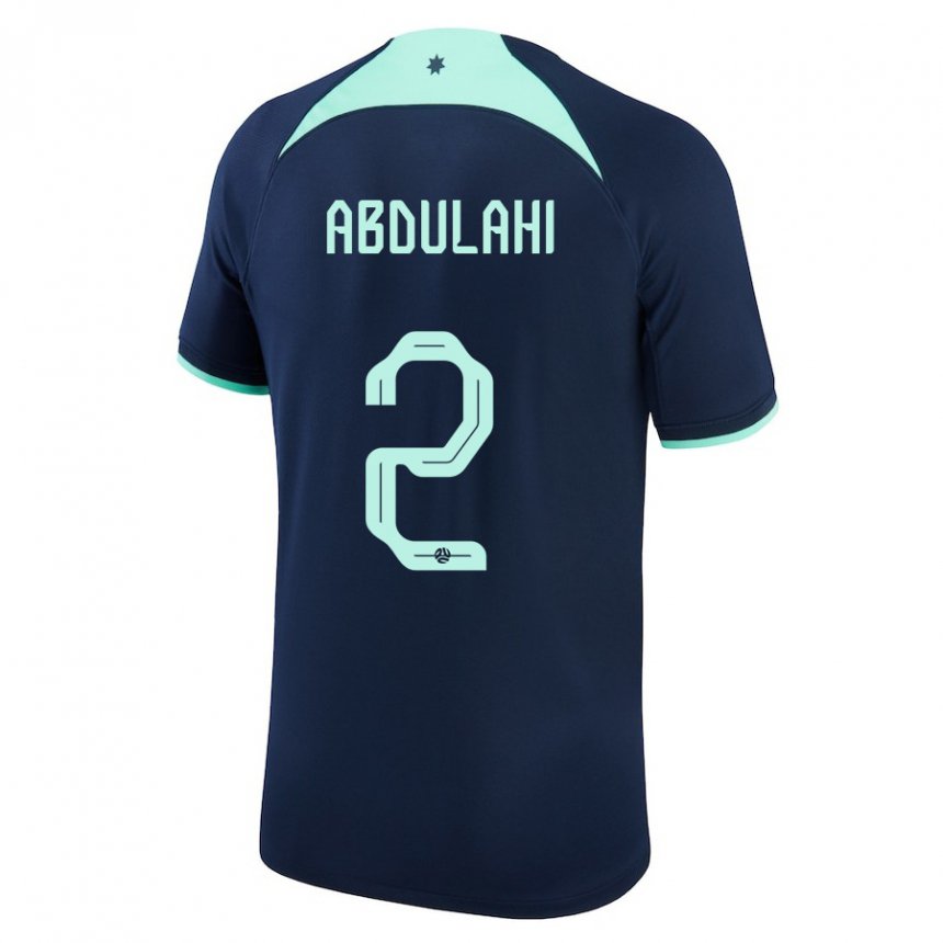 Bambino Maglia Australia Idrus Abdulahi #2 Blu Scuro Kit Gara Away 22-24 Maglietta