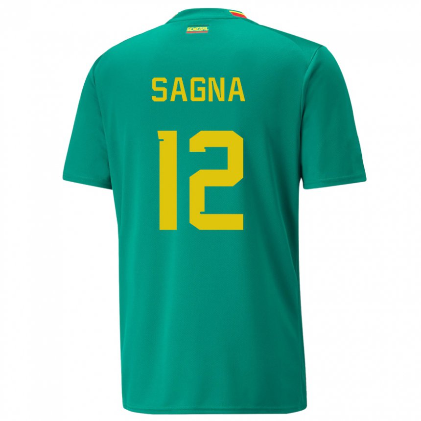 Bambino Maglia Senegal Safietou Sagna #12 Verde Kit Gara Away 22-24 Maglietta