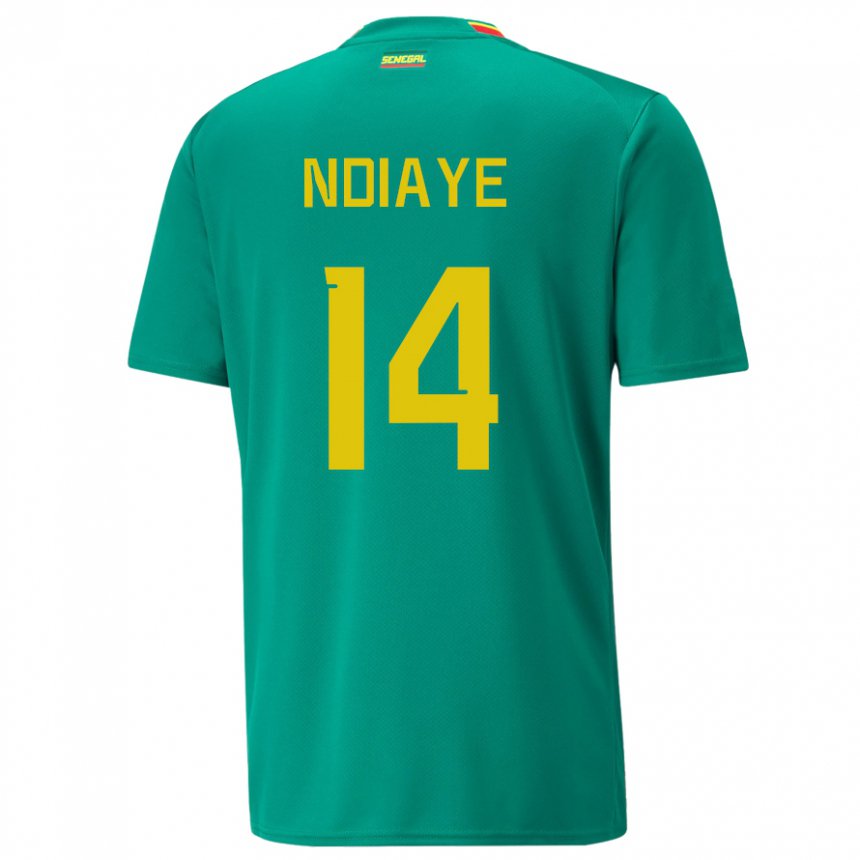 Bambino Maglia Senegal Salimata Ndiaye #14 Verde Kit Gara Away 22-24 Maglietta