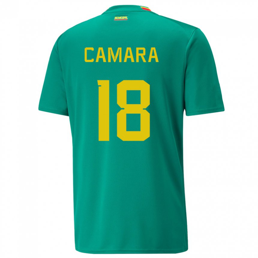 Bambino Maglia Senegal Meta Camara #18 Verde Kit Gara Away 22-24 Maglietta