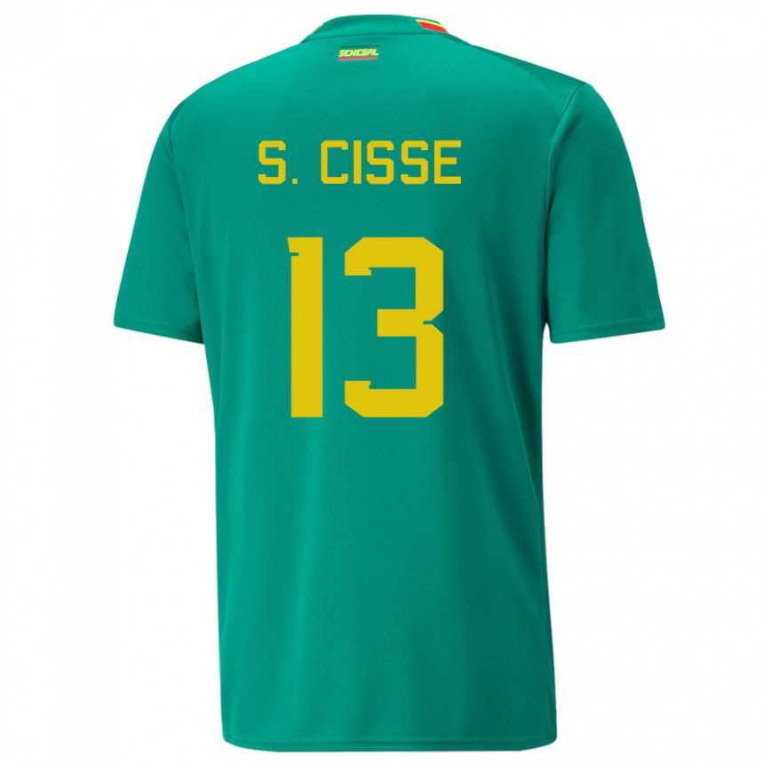 Bambino Maglia Senegal Souleymane Cisse #13 Verde Kit Gara Away 22-24 Maglietta