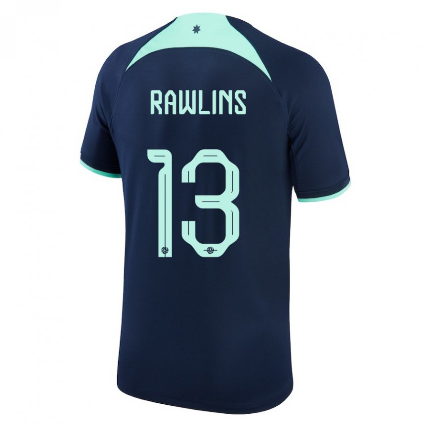 Bambino Maglia Australia Joshua Rawlins #13 Blu Scuro Kit Gara Away 22-24 Maglietta