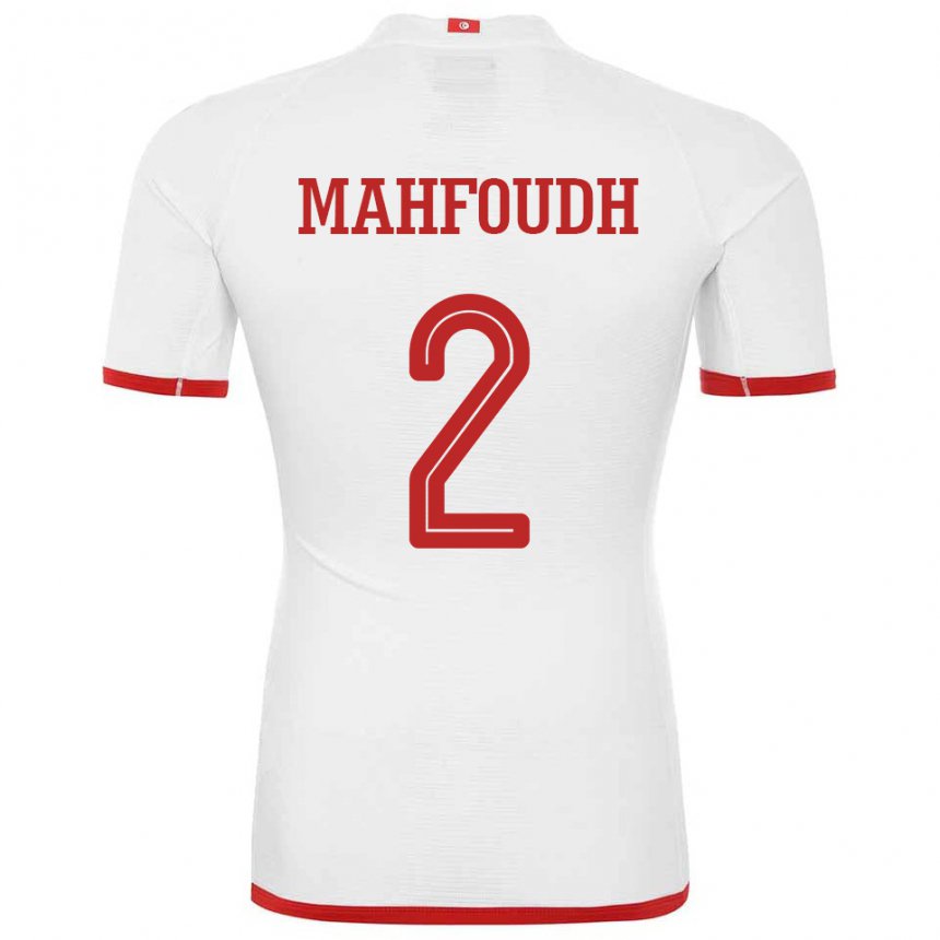 Bambino Maglia Tunisia Dhikra Mahfoudh #2 Bianco Kit Gara Away 22-24 Maglietta