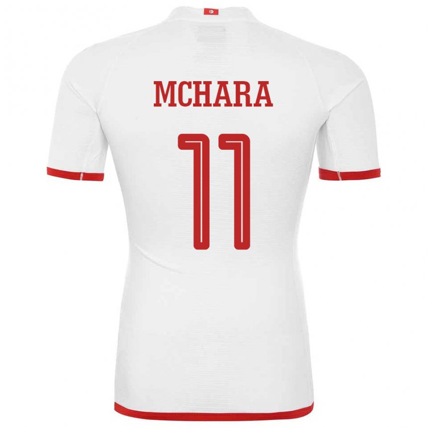 Bambino Maglia Tunisia Imen Mchara #11 Bianco Kit Gara Away 22-24 Maglietta