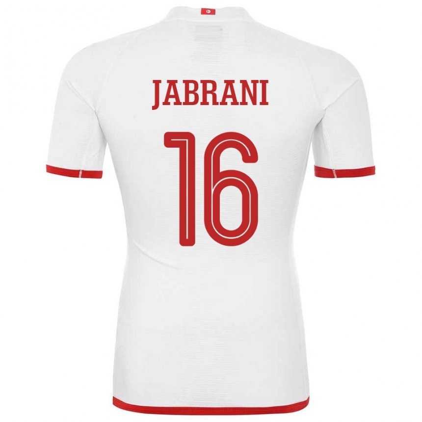 Bambino Maglia Tunisia Soulaima Jabrani #16 Bianco Kit Gara Away 22-24 Maglietta