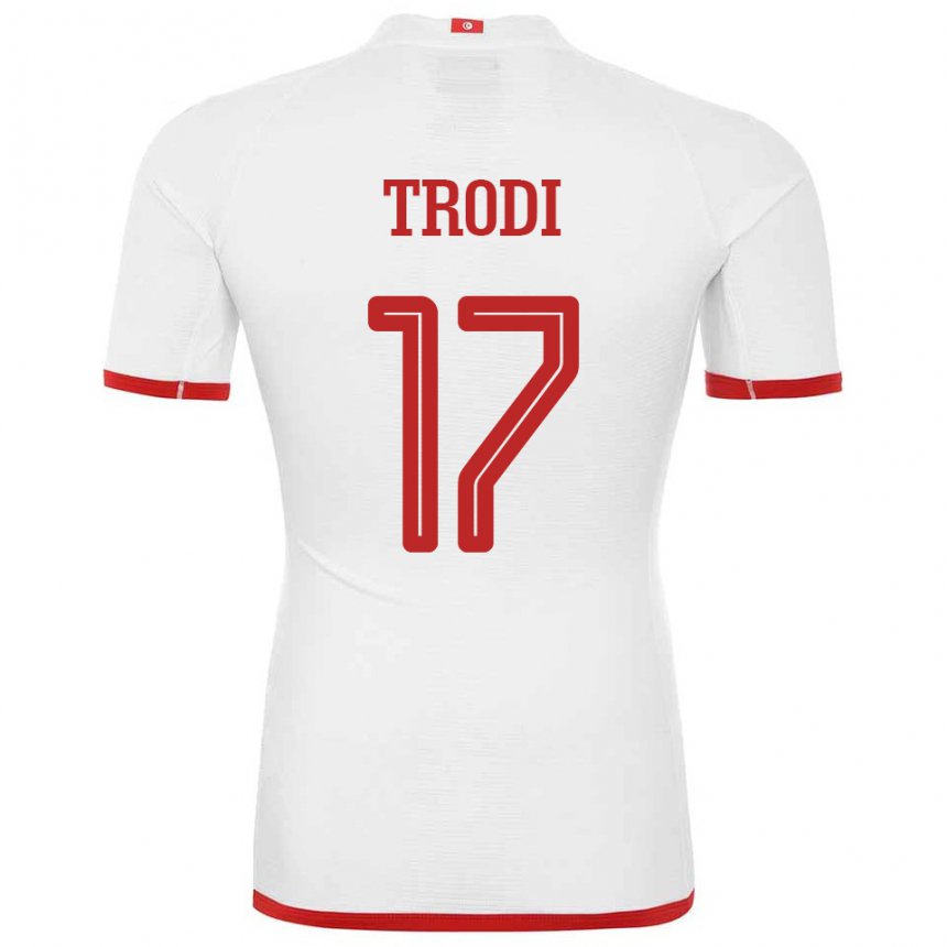 Bambino Maglia Tunisia Imen Trodi #17 Bianco Kit Gara Away 22-24 Maglietta