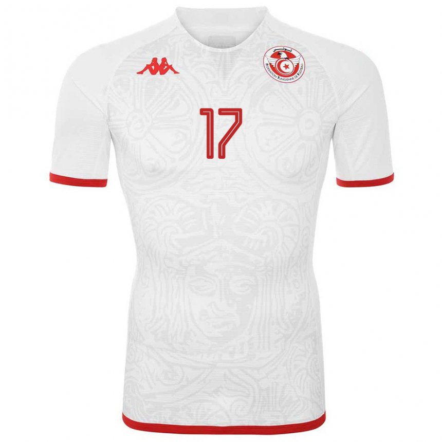 Bambino Maglia Tunisia Imen Trodi #17 Bianco Kit Gara Away 22-24 Maglietta