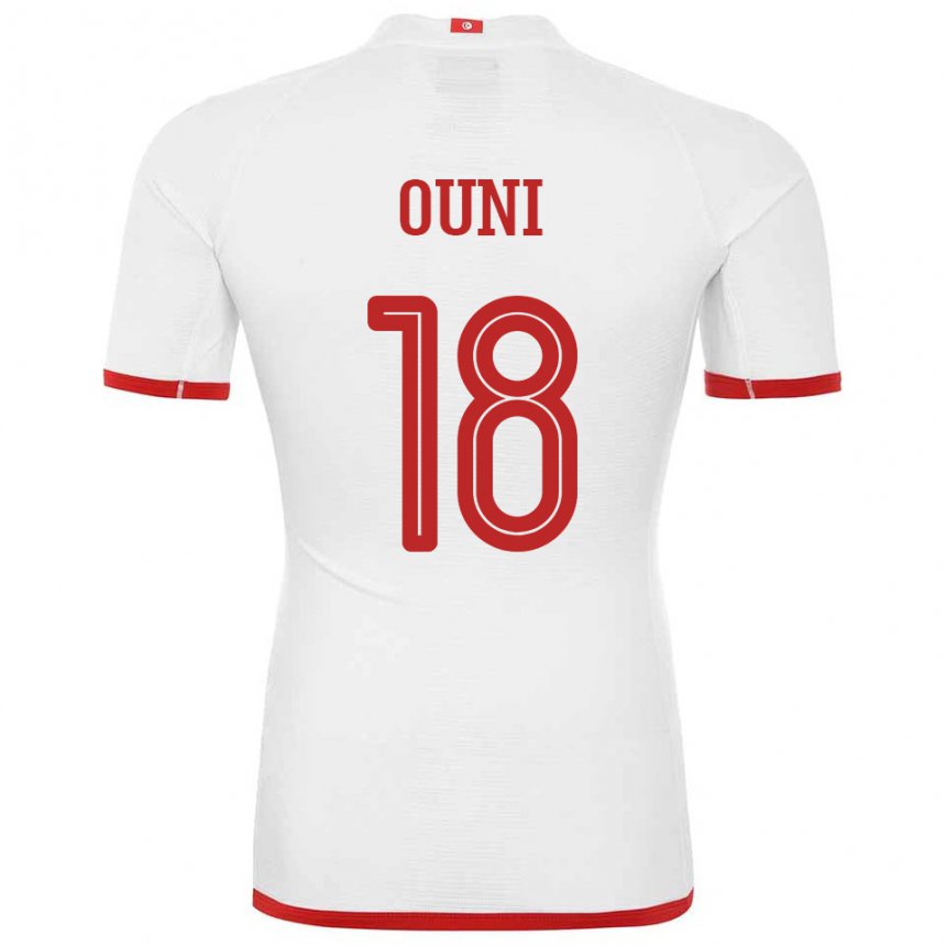 Bambino Maglia Tunisia Samia Ouni #18 Bianco Kit Gara Away 22-24 Maglietta