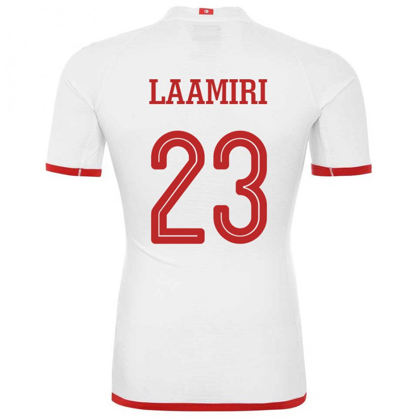 Bambino Maglia Tunisia Soumaya Laamiri #23 Bianco Kit Gara Away 22-24 Maglietta