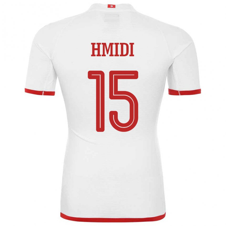 Bambino Maglia Tunisia Makolm Hmidi #15 Bianco Kit Gara Away 22-24 Maglietta