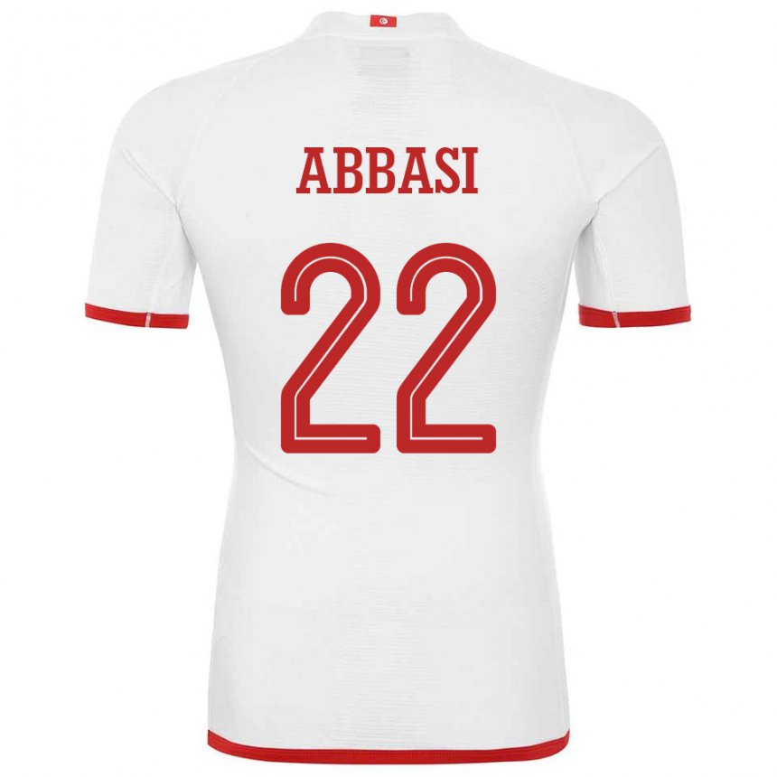 Bambino Maglia Tunisia Bechir Abbasi #22 Bianco Kit Gara Away 22-24 Maglietta