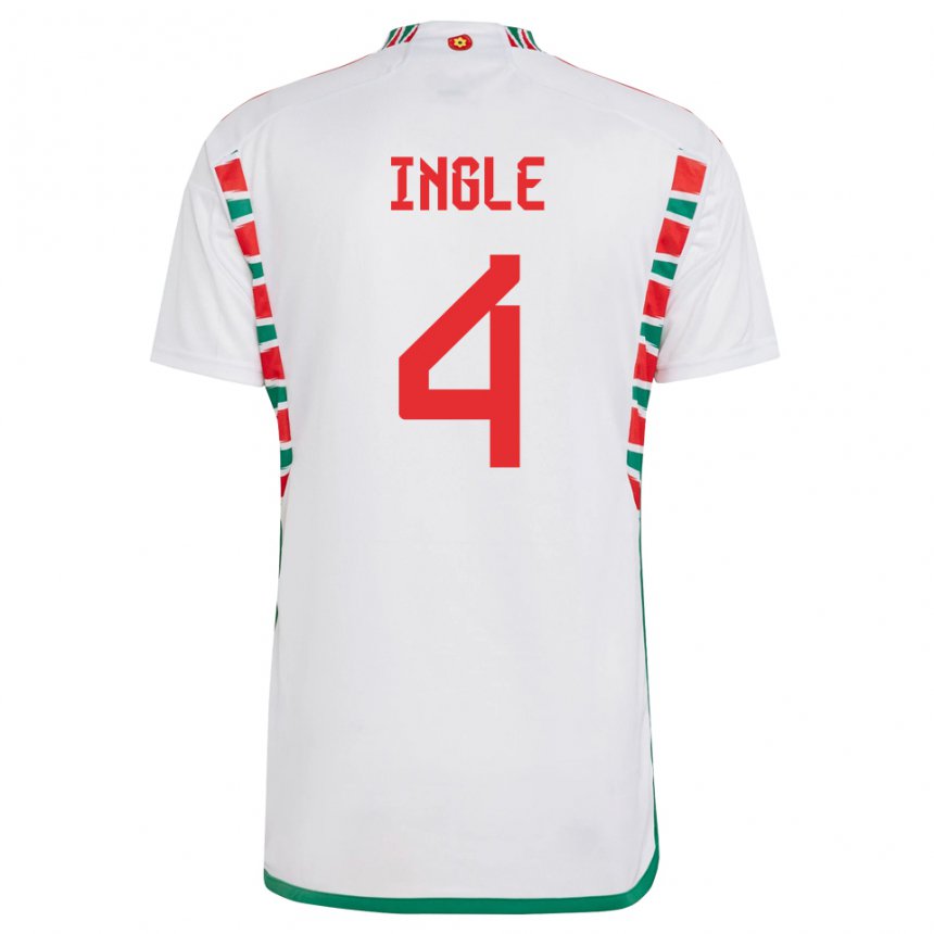 Bambino Maglia Galles Sophie Ingle #4 Bianco Kit Gara Away 22-24 Maglietta