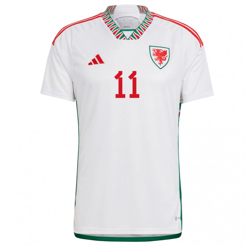 Bambino Maglia Galles Natasha Harding #11 Bianco Kit Gara Away 22-24 Maglietta