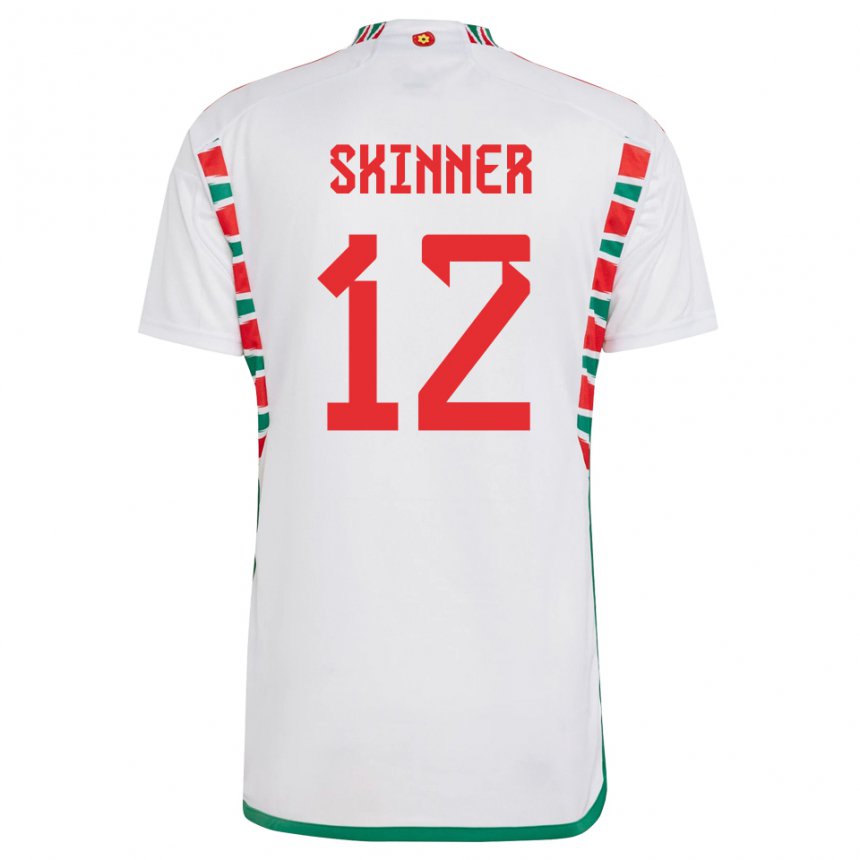 Bambino Maglia Galles Claire Skinner #12 Bianco Kit Gara Away 22-24 Maglietta