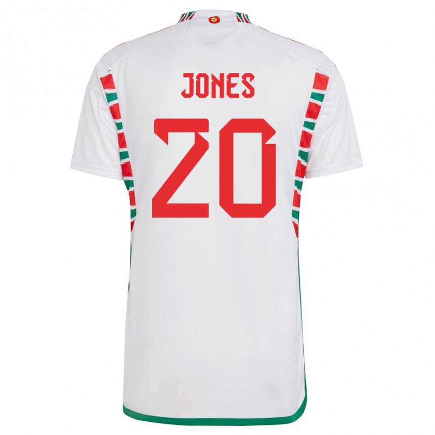 Bambino Maglia Galles Carrie Jones #20 Bianco Kit Gara Away 22-24 Maglietta