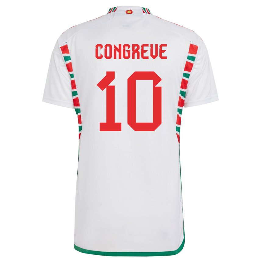 Bambino Maglia Galles Cameron Congreve #10 Bianco Kit Gara Away 22-24 Maglietta