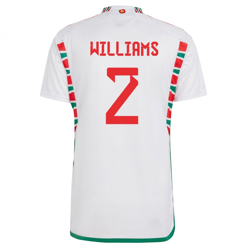 Bambino Maglia Galles Alex Williams #2 Bianco Kit Gara Away 22-24 Maglietta