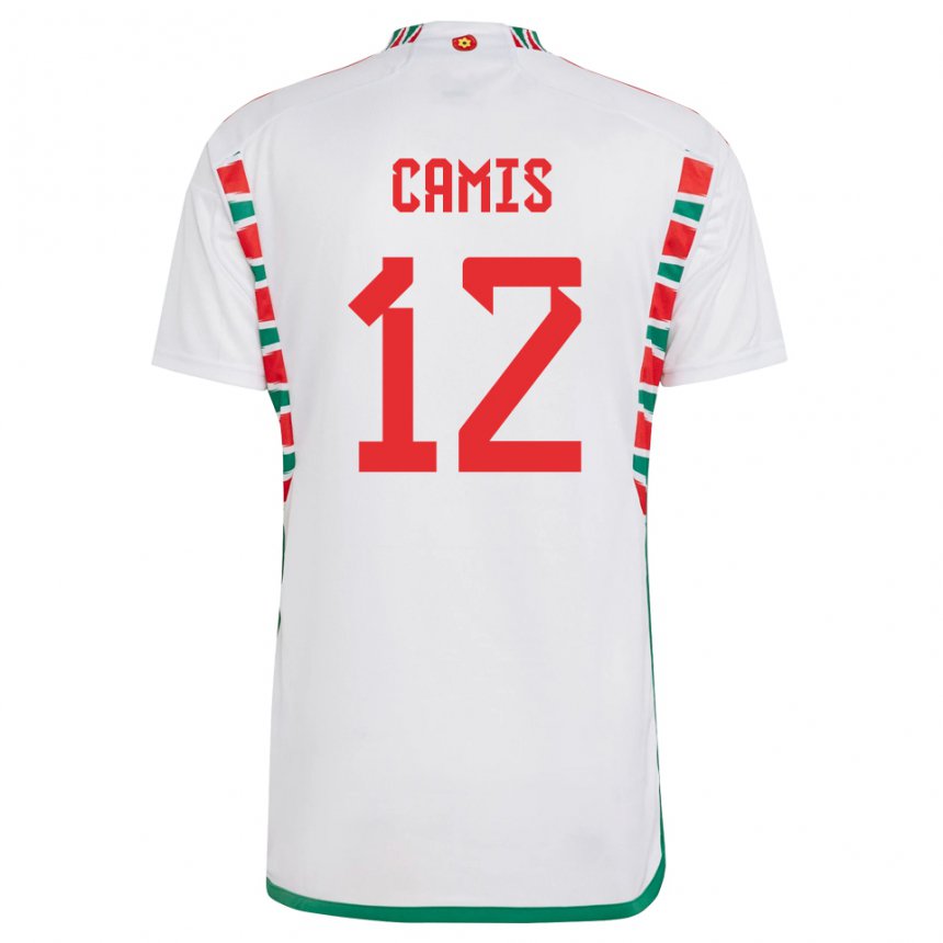 Bambino Maglia Galles Oliver Camis #12 Bianco Kit Gara Away 22-24 Maglietta