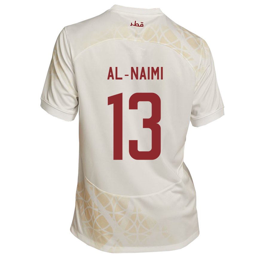 Bambino Maglia Qatar Zahra Al Naimi #13 Beige Oro Kit Gara Away 22-24 Maglietta