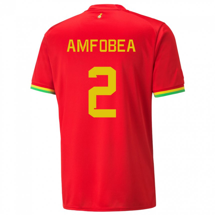 Bambino Maglia Ghana Gladys Amfobea #2 Rosso Kit Gara Away 22-24 Maglietta